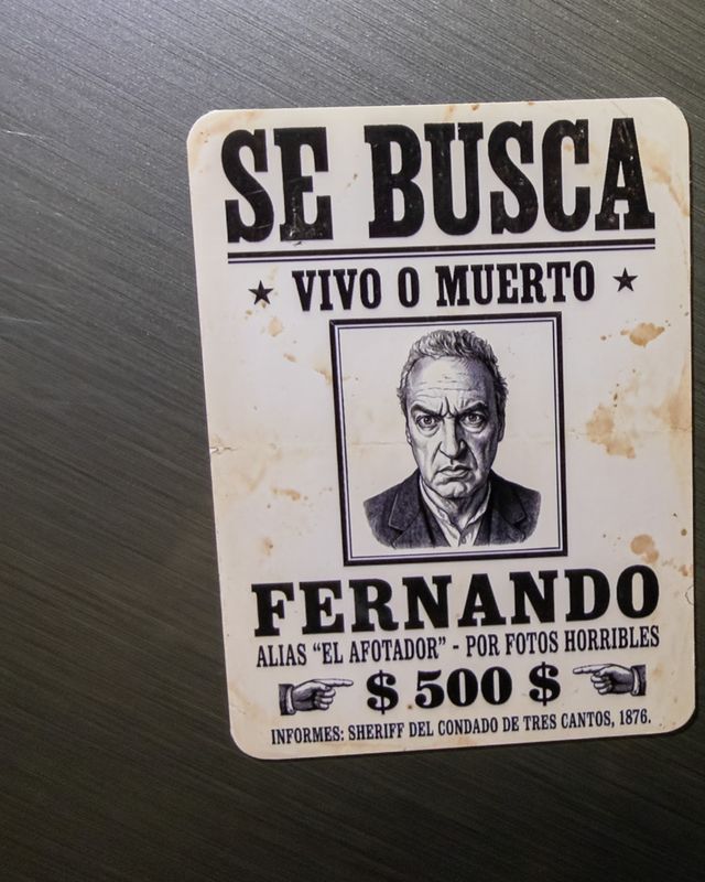 Imán personalizado con cartel de Se busca del Oeste